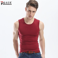 百 Áo vest cổ rộng vai nam bó sát thể thao bó sát cotton mùa hè nam vest - Áo vest cotton áo khoác mùa đông nam