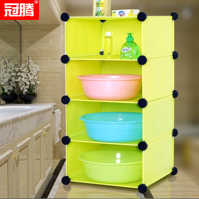 Face Basin Rack Washbasin Containing Shelf Clip Sewn Floor Free Of Punch Toilet Toilet Toilet Placing Shelf For Home Storage Racks For Home Use 