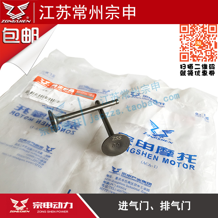 Zongshen original ZS110 CG125 150 CBB200 250 Hanwei 300 top bar chain machine intake exhaust valve