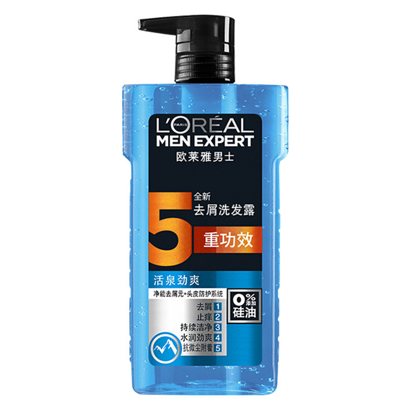 【天猫超市】欧莱雅男士去屑洗发露(活泉劲爽)700ml 屑无硅油