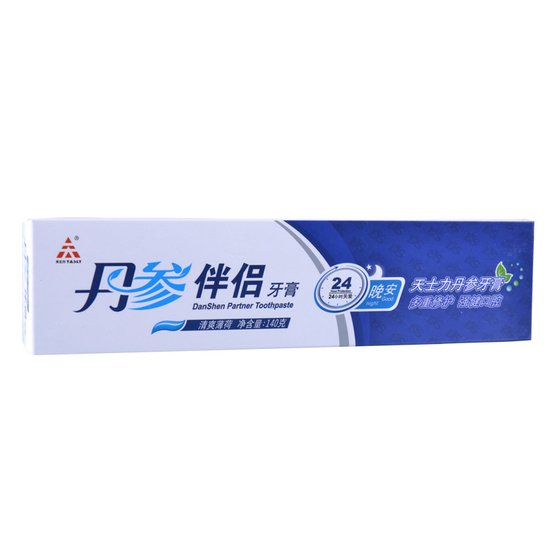 天士力丹参伴侣牙膏晚安装140g 丹参纳米银牙膏清爽薄荷 包邮