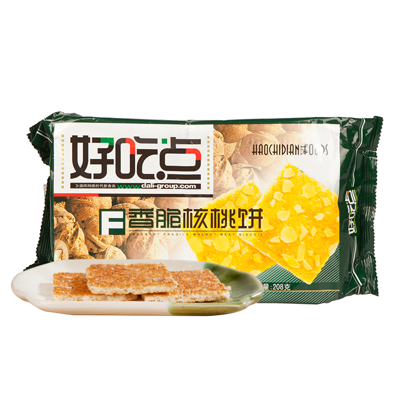 【天猫超市】达利园 好吃点 香脆核桃饼干 208g/包 休闲食品