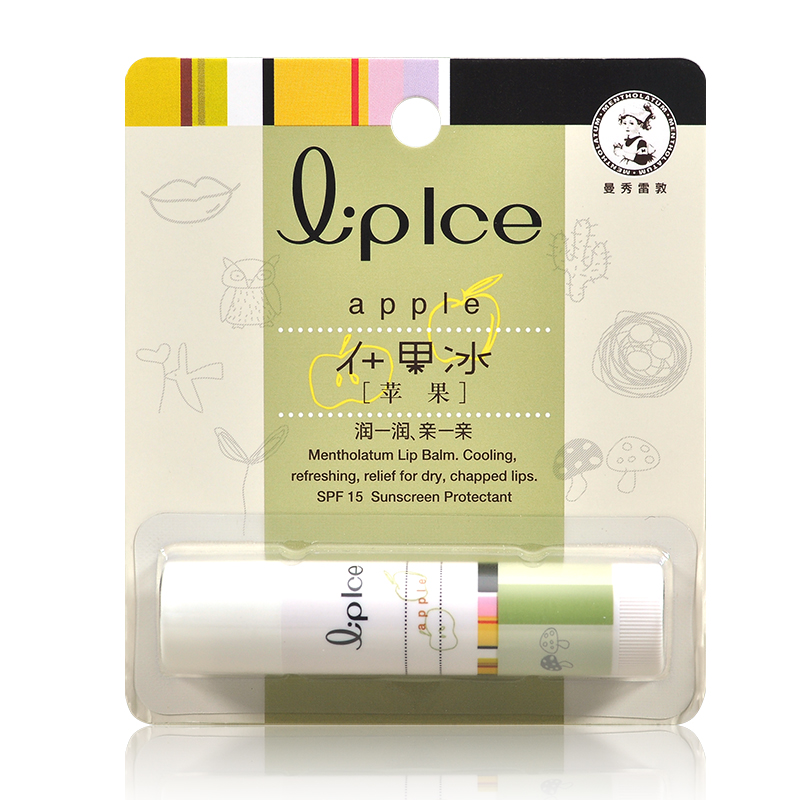 曼秀雷敦什果冰润唇膏 苹果 保湿滋润裸无色透明 男女士天然护唇