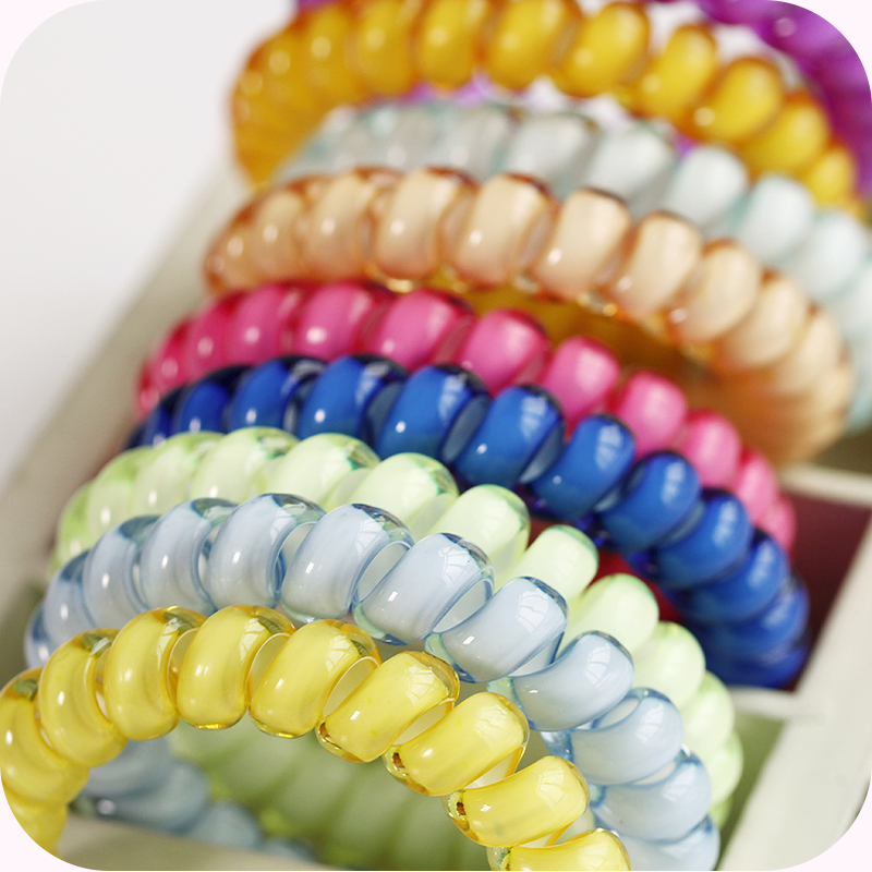 South Korean ornament phone line hair ring hair ring rubber band head floral headwear hair accessories Candy Color Minima Hair cord Girl