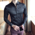 Cộng với áo nhung thêu mặt sáng, áo thun co giãn không co giãn, áo dài tay xu hướng satin màu trắng cotton không thấm nước nam các kiểu áo công sở de thương Áo
