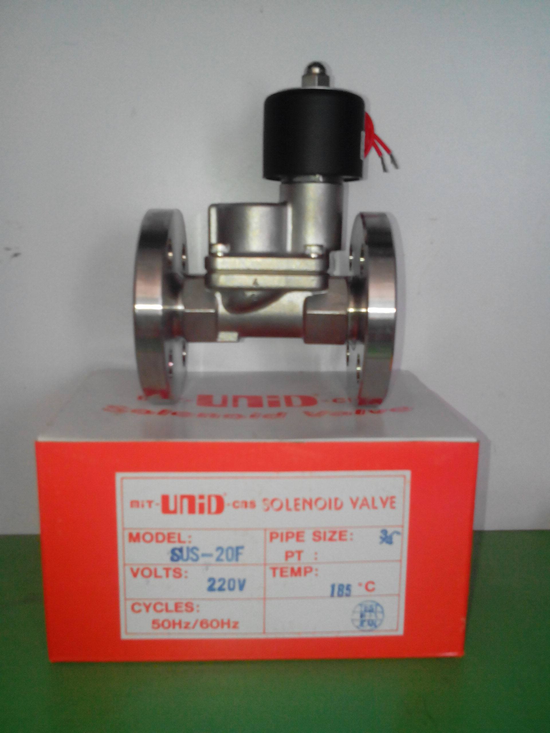 Original Taiwan Ding Electromechanical solenoid valve UNID high temperature steam stainless steel flange solenoid valve SUS-20F