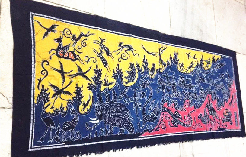 Yunnan Guizhou Ethnic Batik Painting Handicraft Home Hotel Hotel Decoration Batik Wall Hanging Door Curtain Table Cloth