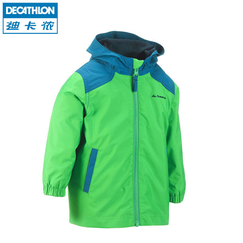 迪卡侬户外春秋男童女童儿童防雨夹克防风防雨冲锋衣风衣 QUECHUA