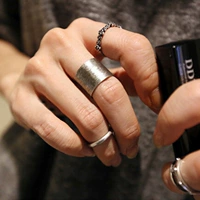 Trang sức Hàn Quốc Châu Âu và Hoa Kỳ Quạt trẻ em hợp kim retro trang trí vòng rộng ngón trỏ nhẫn nhẫn ba mảnh mẫu nhẫn cưới đẹp