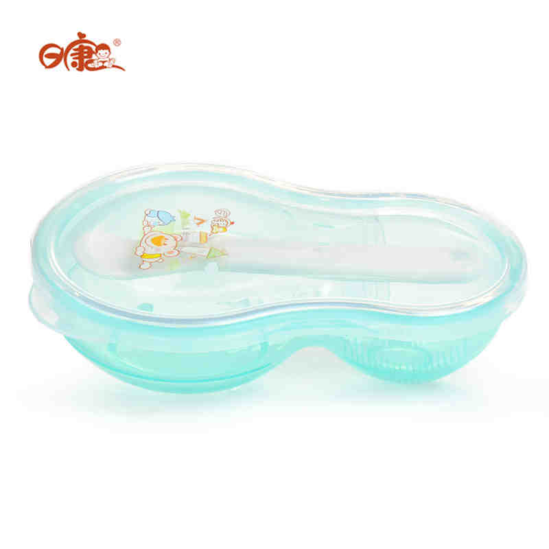 日康研磨盒/研磨器RK-3708附专用汤匙婴儿宝宝辅食碗颜色随机