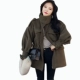 Mùa thu đông 2018 của phụ nữ phiên bản Hàn Quốc của áo khoác len rộng cộng với áo len cashmere thắt lưng bằng len dày phần dài áo dạ tweed dáng dài Accentuated eo áo