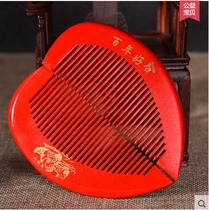 Wedding supplies big red comb newcomer supplies pair comb bride carry makeup wood comb set