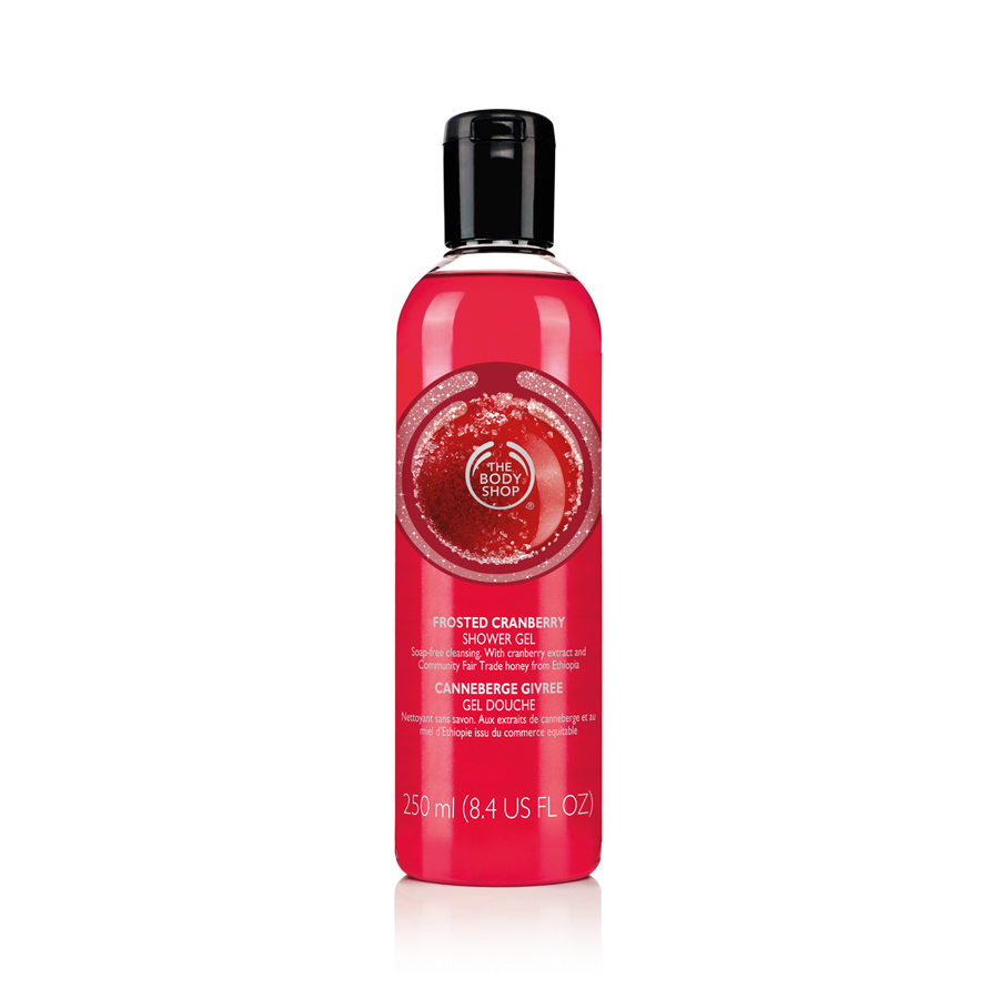 香港直邮 英国新版the body shop/美体小铺蔓越莓靓白沐浴露250ml