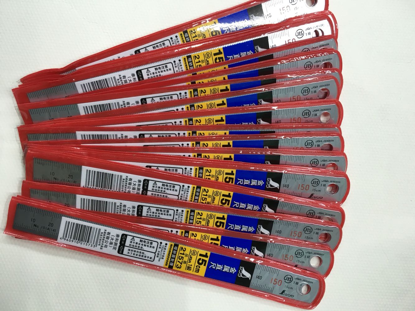 Japan SHINWA affinity penguin 21573 stainless steel ruler 15CM sandblasted steel ruler JIS certification