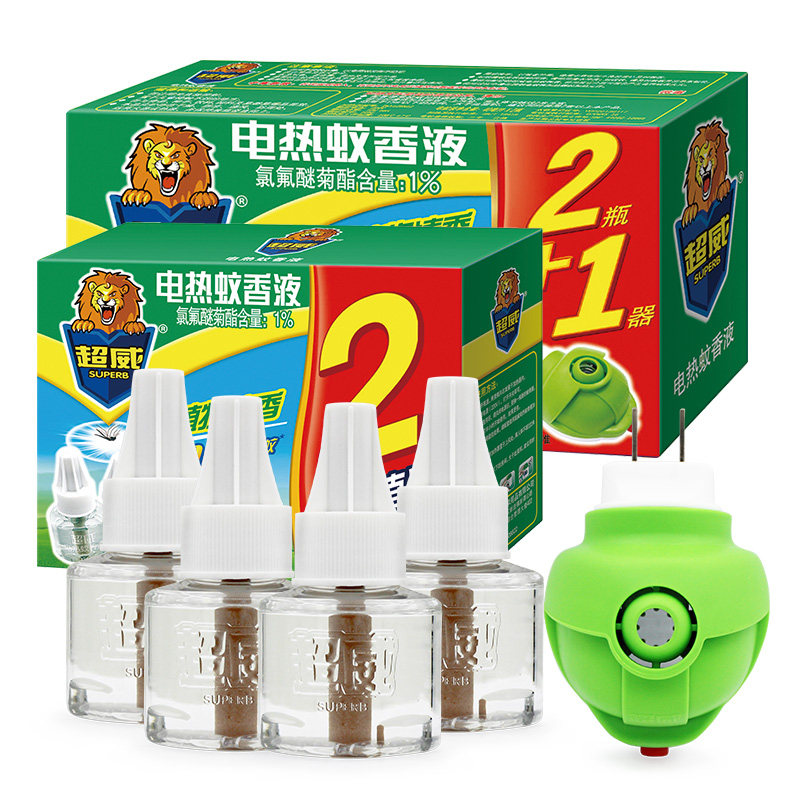 【天猫超市】超威蚊香液 艾草清香 4瓶1器180夜