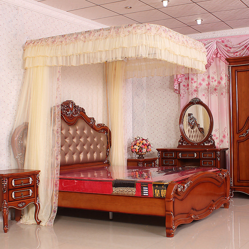 Custom custom combined mosquito net on the wall pull curtain pull rope guide rail slide track U-shaped court three-door mosquito net