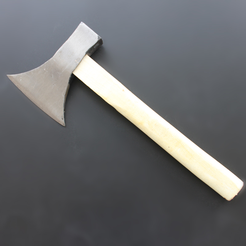 Forging wood handle white axe iron handle cutting tree axe double-edged axe carpentry axe cutting cement wall ash decoration tools