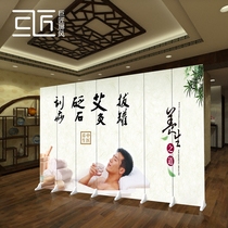  Beauty salon partition screen fashion mobile folding entrance living room barrier health solid wood simple modern folding screen