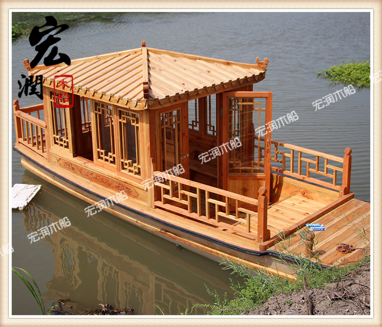 Electric boat boat Wooden boat FRP boat Single pavilion boat Barge Sightseeing boat Catering leisure boat