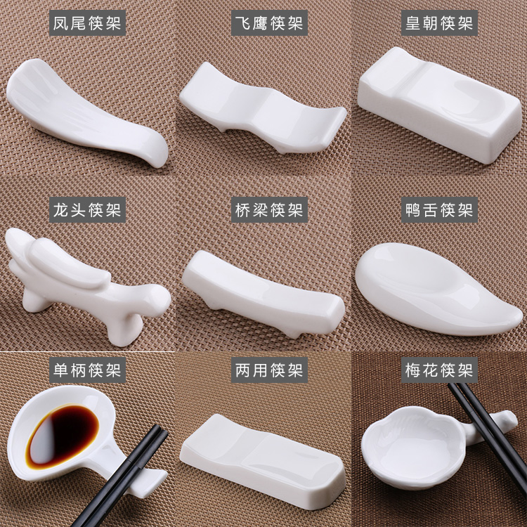 Chopsticks rack chopstick hold Chopsticks pillow pure white ceramic hotel table cutlery set Chopsticks Chopsticks pillow creative spoon holder