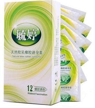 毓婷避孕套 螺纹诱惑12只装环纹刺激安全套 计生情趣74161
