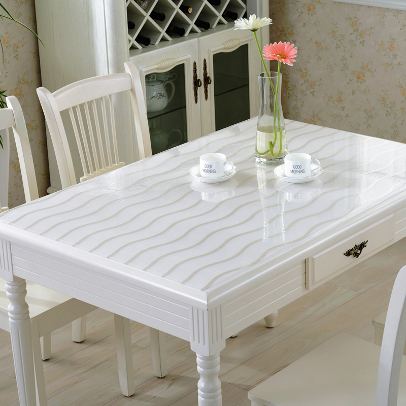 Eurostyle frosted white PVC plastic table cloth Square square square table cloth table cloth tea table cushion cloth anti-oil and oil-proof