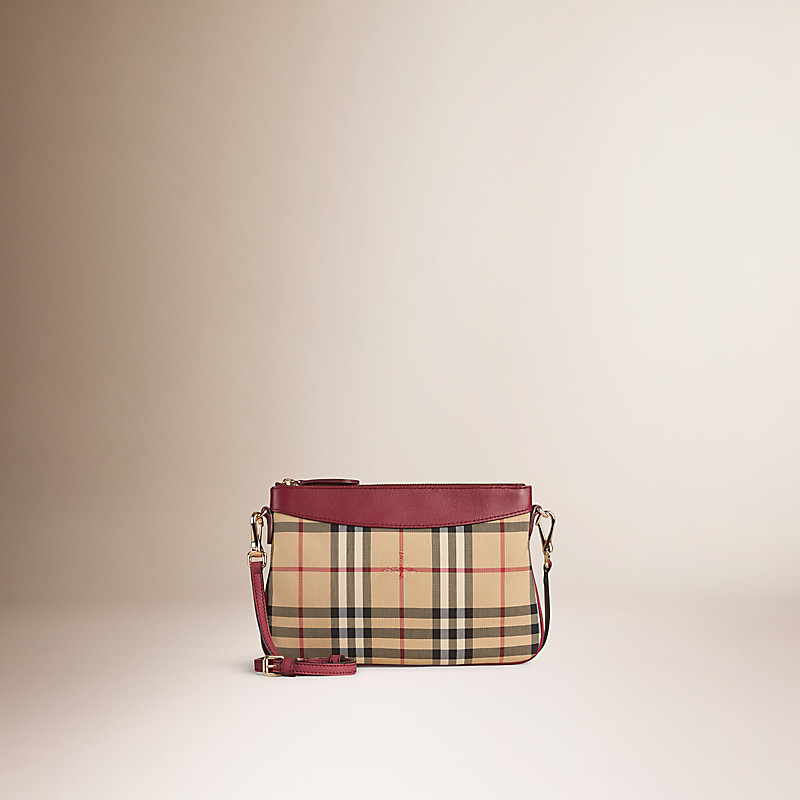 BURBERRY/博柏利Horseferry 格纹拼皮革手拿包 39881031