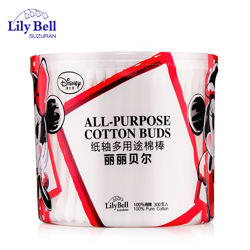 Lily Bell/丽丽贝尔迪士尼纸轴多用途化妆棉棒 300支 棉签