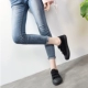 Giày vải nữ Velcro tất cả giày đen công sở xuân 2018 phiên bản mới của Hàn Quốc của giày đế bằng màu trắng hoang dã dành cho sinh viên