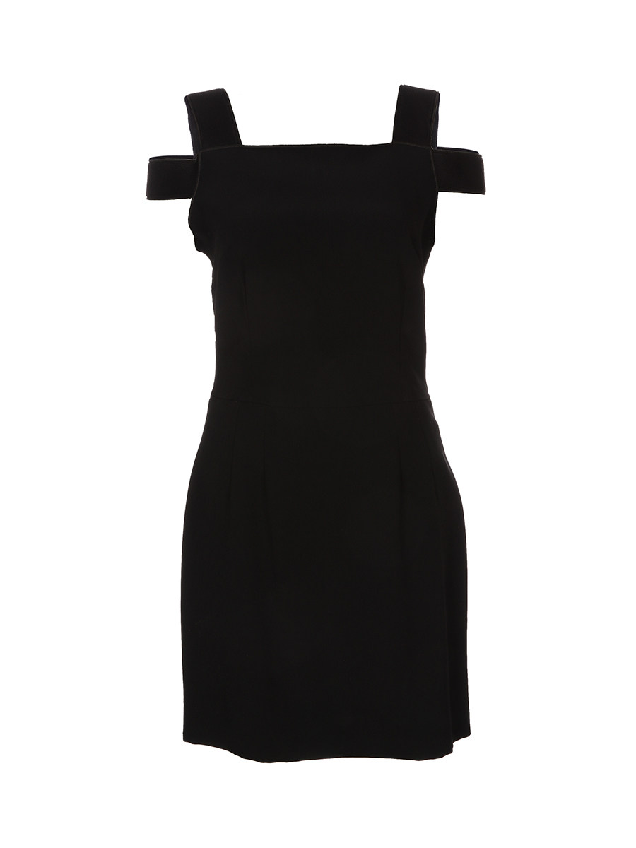 Dolce&Gabbana 黑色一字领露肩饰修身连衣裙