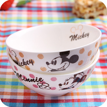 Japanese-style cartoon cute creative Mickey Household boutique rice ceramic bowl for parent-child soup dishwasher
