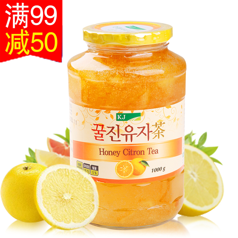 【天猫超市】韩国kj蜂蜜柚子茶1000g 75%柚子含量 果汁饮料水果茶
