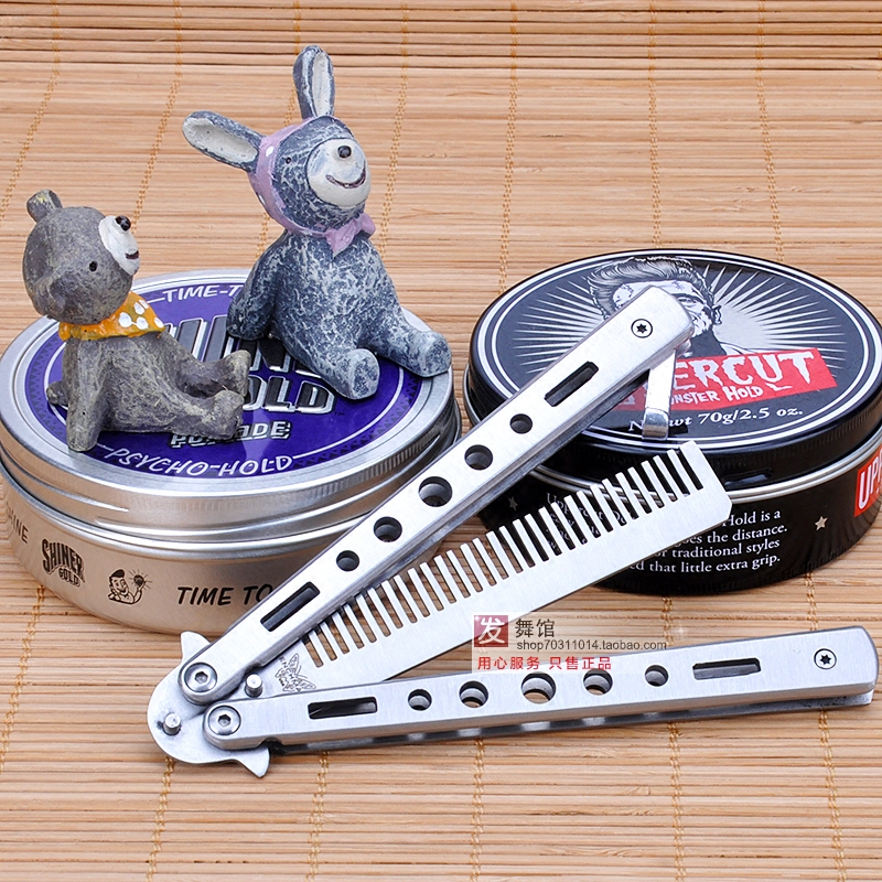 Oil head comb Stainless steel full metal foldable comb Styling hair steel comb Hair brush