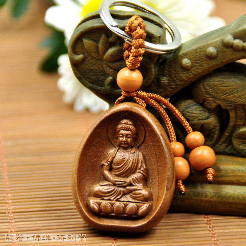 修明堂 包邮桃木大日如来本命佛钥匙扣钥匙链 属相羊生肖猴守护神