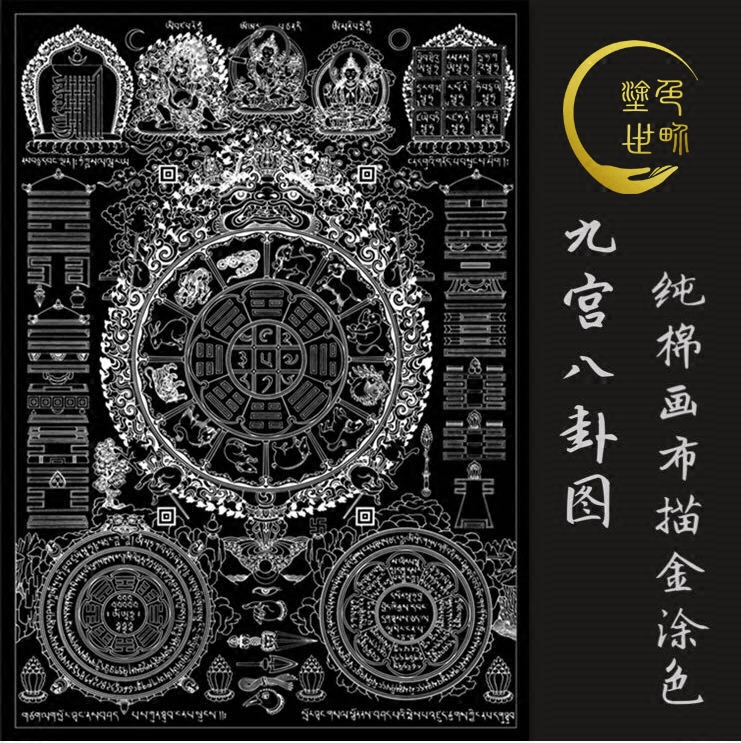 Self-painted thangka diy painting gold Buddha statue coloring hand-painted coloring painting meditation decompression decorative painting (coloring world)