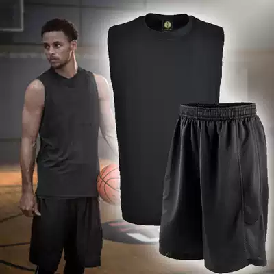 Basketball suit suit Basketball warm-up sleeveless vest wide-shouldered jersey Curry shooting training suit Running basket fitness