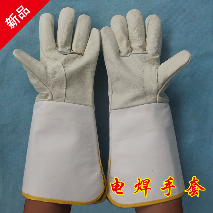 Extended leather welding gloves welding welder gloves protective labor insurance gloves wear-resistant work gloves