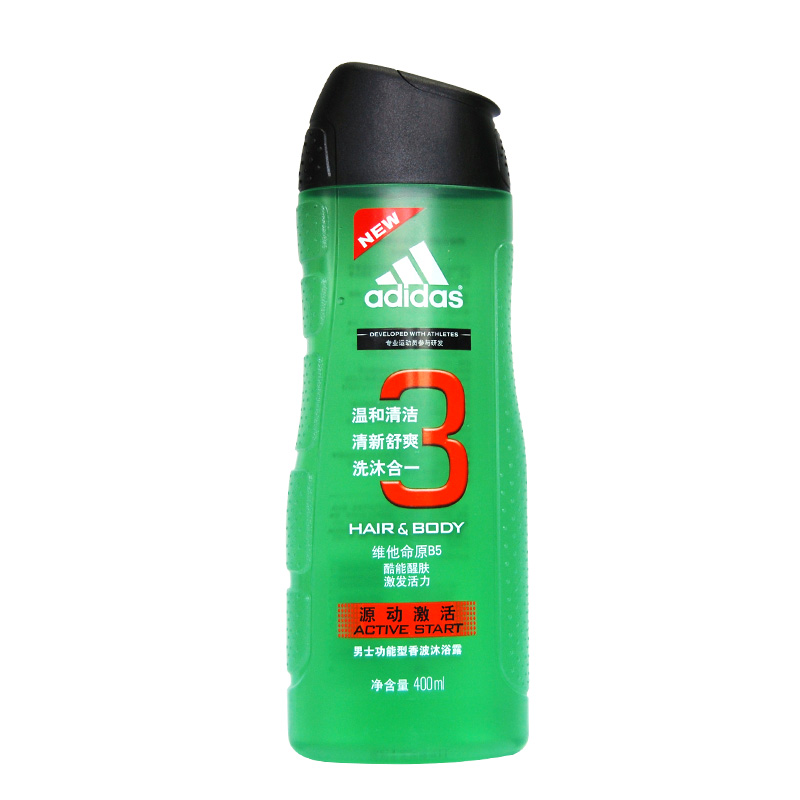 阿迪达斯男士功能型香波沐浴露源动激活二合一250/400ml 两瓶包邮