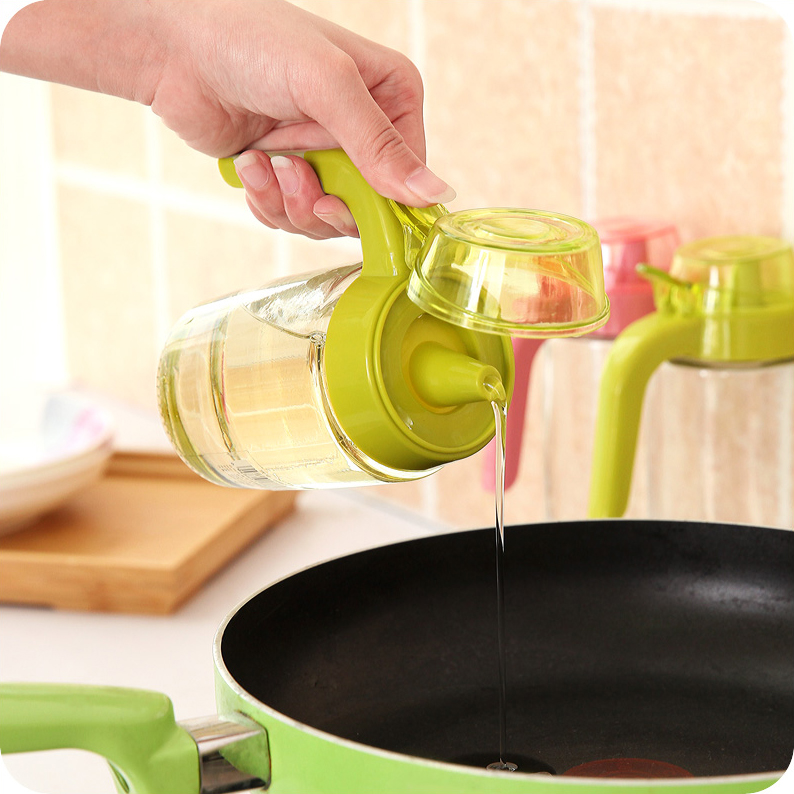 Oil pot Oil bottle Large glass oil spill-proof oil tank Soy sauce pot Soy sauce bottle Oil vinegar tank Vinegar bottle with leakage port