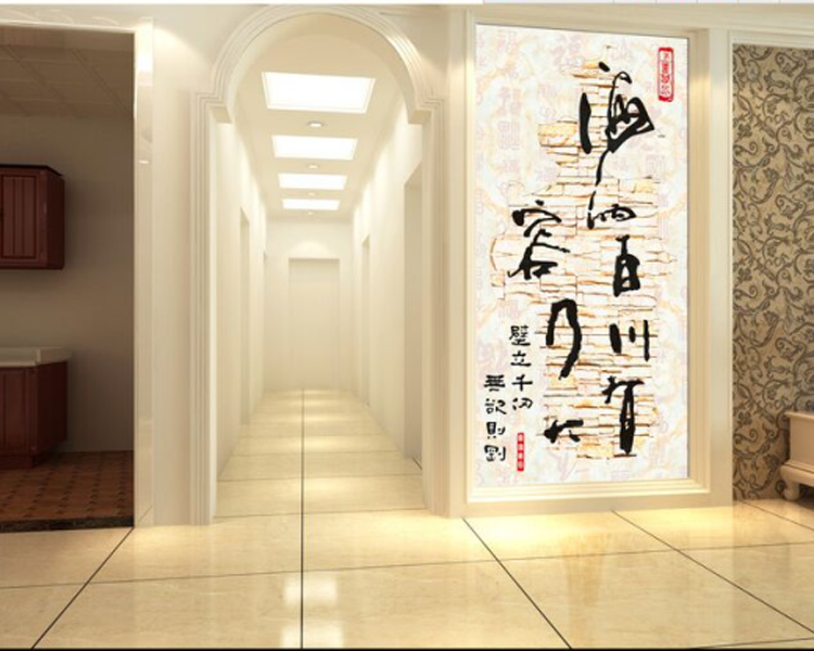 Antique Art Fresco Genguan Gangway Corridor background wall Brick Living Room Dining Room Dining Room TV Background Wall Haina Baichuan