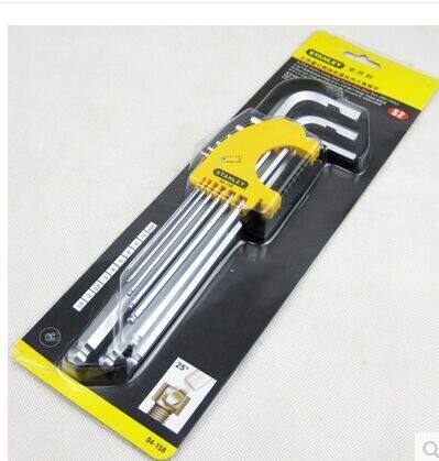 Stanley Card Alloy Surface Tin Nickel 9 pieces Male System Lengthened Ball Head Inner Hexagon Wrench 94-158-23