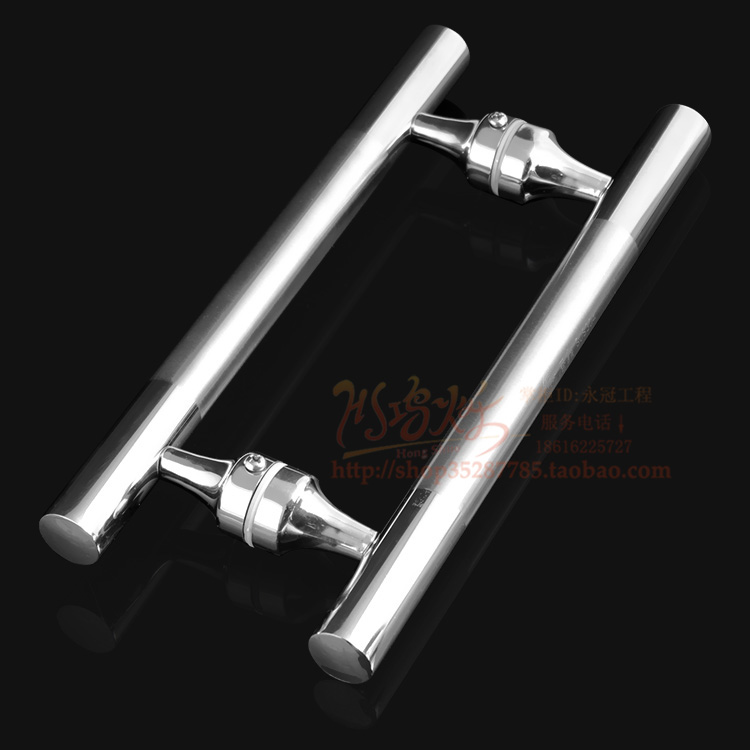 304 stainless steel handle hole distance 200MM push and pull round tube pair handle glass door handle pull wire