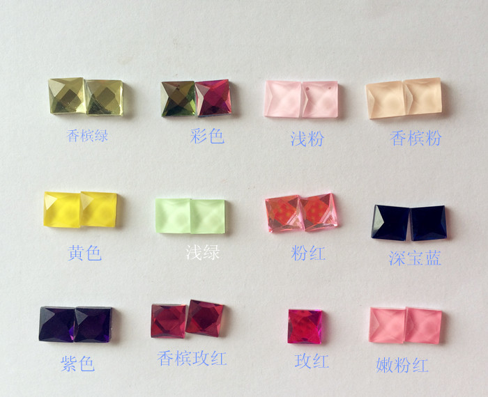 DIY Badminton Hanging Ornament Accessories 8mm Square Flat Bottom Glass Drill Phone Beauty 1 Yuan 12