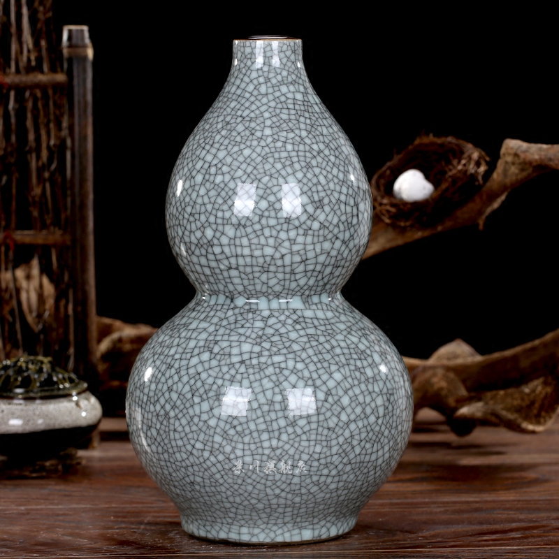 Archaize kilns were a piece of crack blue glaze flower bottles of jingdezhen ceramics classic modern home act the role ofing is tasted furnishing articles in the living room