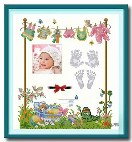 Precision printing DMC cross stitch specializes in new DMC kit Snake Baby Birth Certificate 3