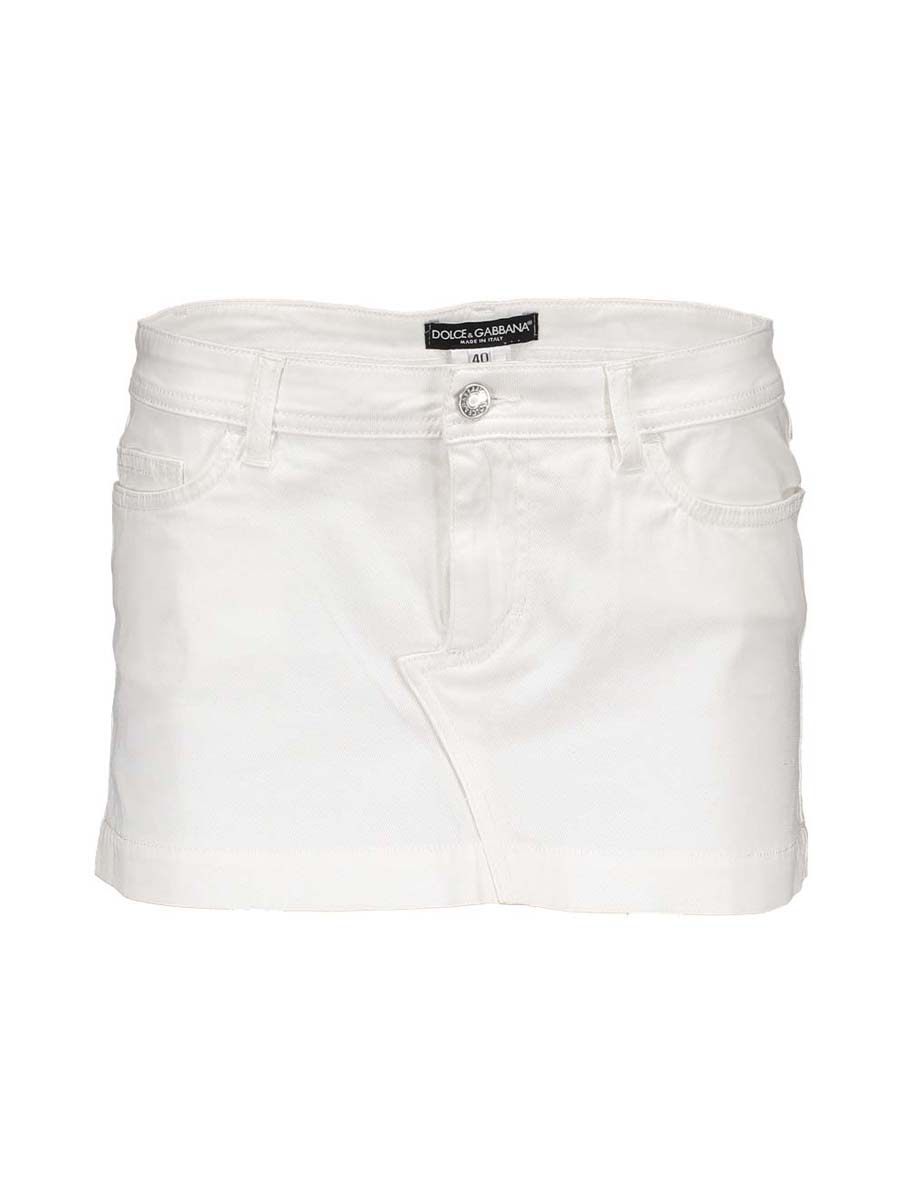 Dolce&Gabbana 白色直筒牛仔半身裙