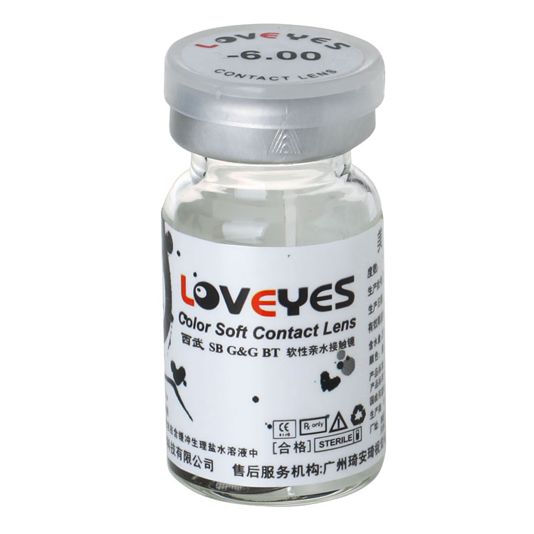 G＆G西武美瞳LOVEYES彩色隐形近视眼镜年抛1片装进口彩片包邮