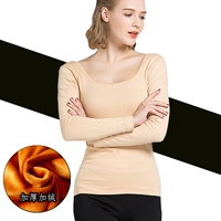 Mùa thu và mùa đông cổ thấp cổ lớn cộng với nhung dày đồ lót cơ thể cơ thể định hình lạnh áo một mảnh nữ đồ lót đáy áo ấm nam