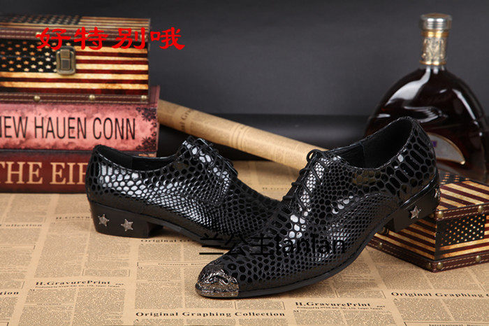 Han Edition Foreign Trade Trend male leather shoes nightclub singer daily single shoes English hair stylist round hair leather shoes