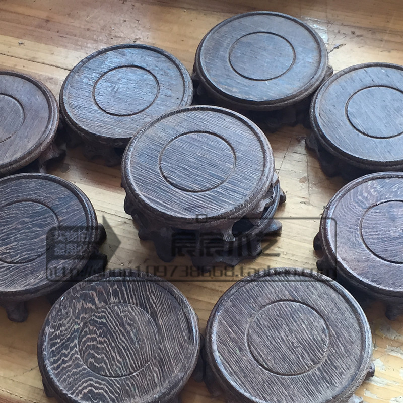 Red Wood Round Purple Sand vase Vase Bonsai Fish Tank Chishite Jade Base Chicken Wings Wood Teapot cushion solid wood please